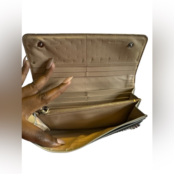 PRADA Studded Long Wallet Gray/Silver Leather Great Used Condition GORGEOUS - Picture 7 of 8